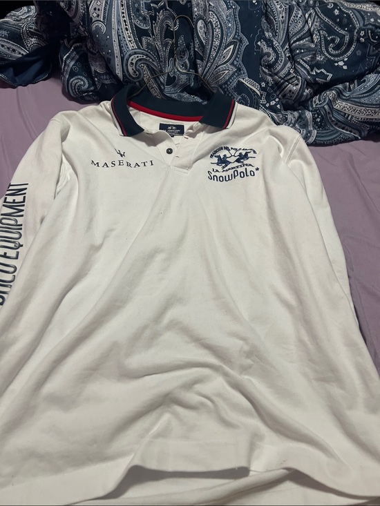 Other - SnowPolo x Maserati White Long-Sleeve Polo Shirt